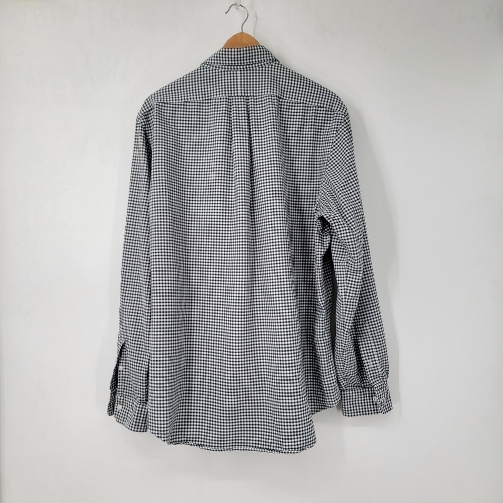 Ralph Lauren Blue Label Shirt Men's XL Black White Gingham Checkered Button Down - Picture 13 of 14